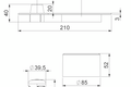 Maßzeichnung Trockenkapsel TKS Unterputz SMART M Miniblock für Kaltwasserzähler und Warmwasserzähler. Funkvorbereitet, inklusive einteiliger Chromgarnitur sowie verchromtem Ventilgriff