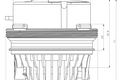 Maßzeichnung Messkapsel AMS SMART M für Kaltwasserzähler und Warmwasserzähler, passend für die ALLMESS-Anschlussschnittstelle A34