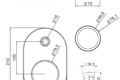 Chromgarnitur für Miniblock KOAX bestehend aus Wandabdeckrosetten, Zylinder & Ventilgriff