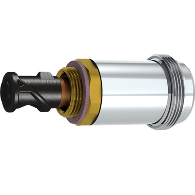 Anschlussarmatur M24 x 1,5 für Rundstromventile nach DIN 3500, Standardlänge, Kolbengröße Ø 18 mm